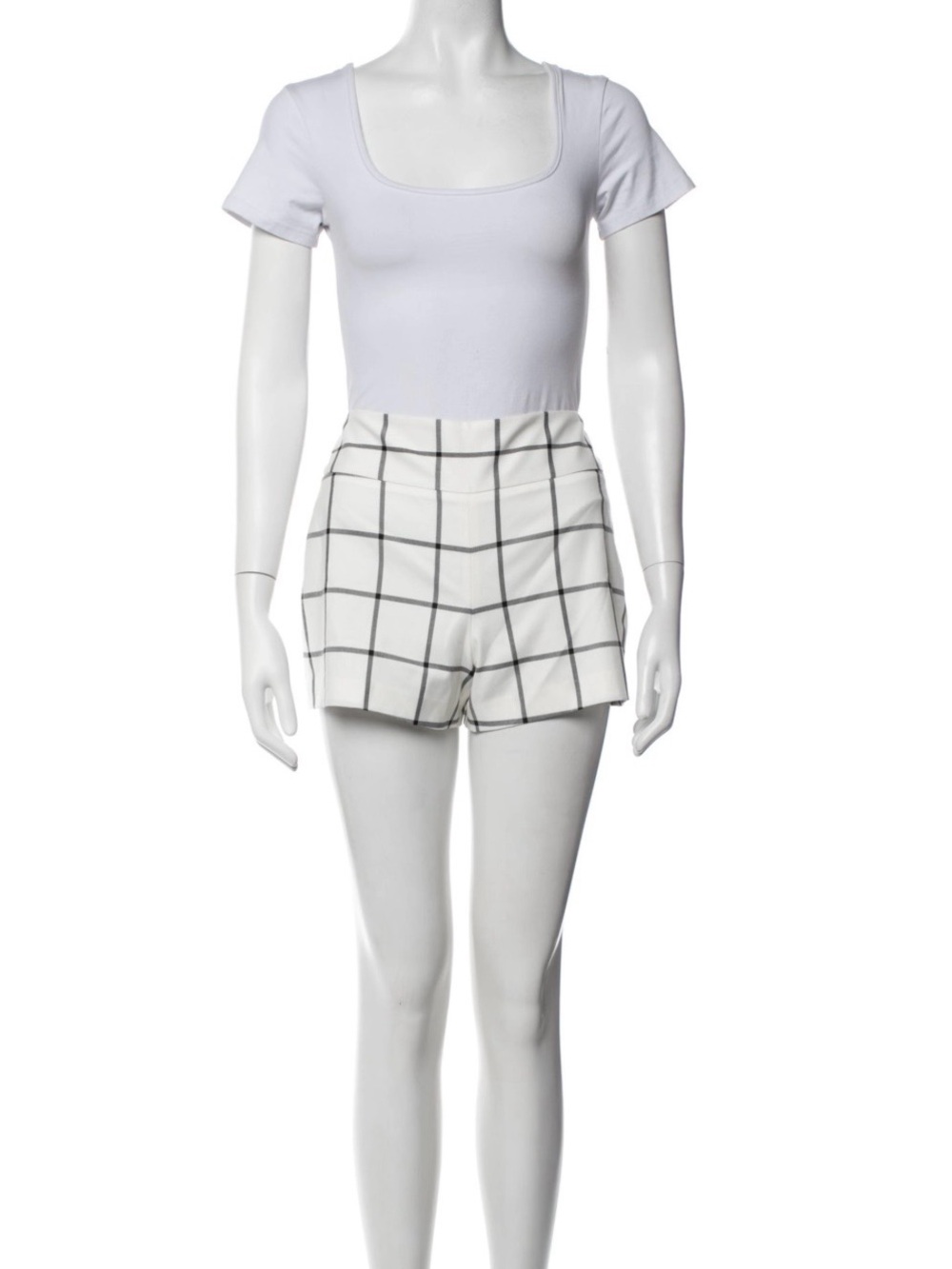 Alice + Olivia White Black Plaid Skort Womens Classic High Waist Shorts